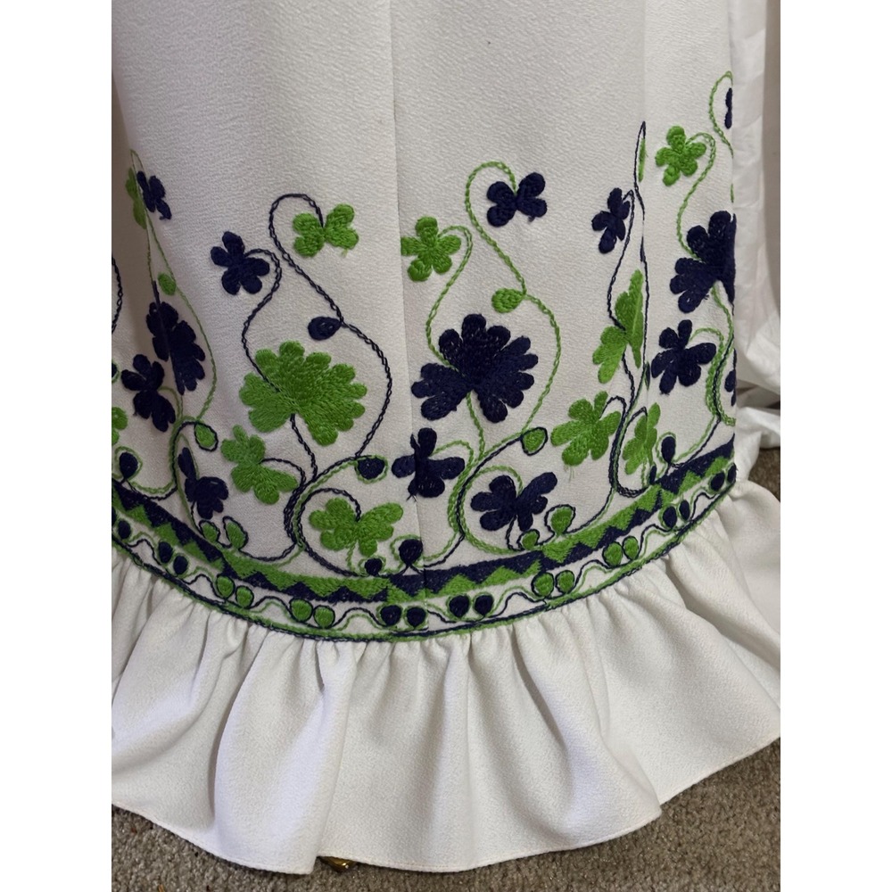 Vintage Maxi Dress Mel Warshaw Full Length Belted S/M Groovy Embro 1970's - Picture 3 of 8